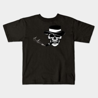 smoking skull Kids T-Shirt